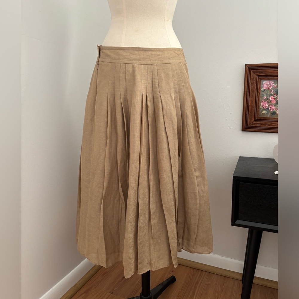 Banana Republic Linen Silk Pleated Skirt
